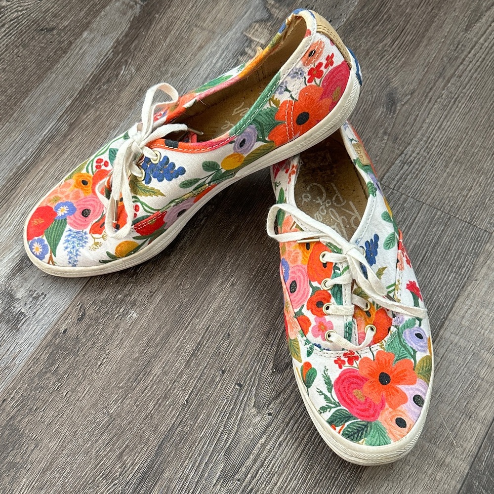 Keds x Rifle Paper Co. Canvas Sneakers with Multicolor Floral Print